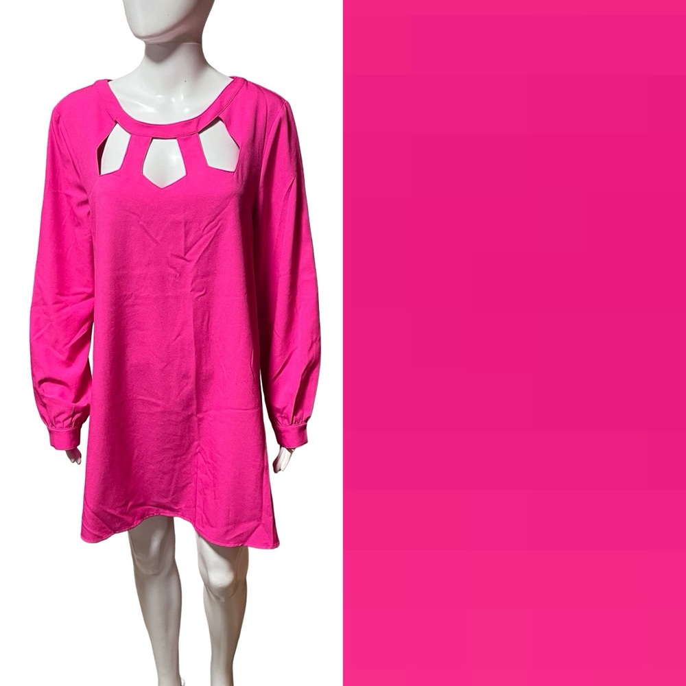 Buddy Love Pink Long Sleeve Dress – Cutout Neckline – Juniors Size L
